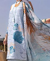 Almirah Baby Blue Silk Suit- Pakistani Chiffon Dress