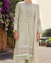 Almirah Tea Green Organza Suit- Pakistani Chiffon Dress