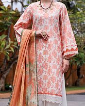 Almirah Off White/Peach Jacquard Suit- Pakistani Winter Clothing