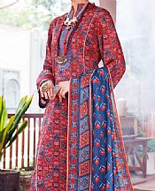 Maroon/Blue Cambric Suit
