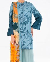 Almirah Carolina Blue Cambric Suit (2 pcs)- Pakistani Winter Clothing
