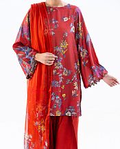 Almirah Faded Red Cambric Suit (2 pcs)- Pakistani Winter Dress