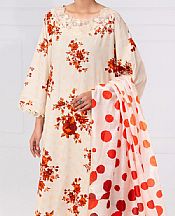 Almirah Ivory Cambric Suit (2 pcs)- Pakistani Winter Dress