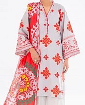 Almirah Light Grey Cambric Suit (2 pcs)- Pakistani Winter Dress