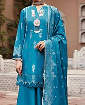 Almirah Pacific Blue Jacquard Suit- Pakistani Winter Clothing