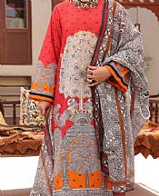 Almirah Red Lawn Suit- Pakistani Designer Lawn Suits