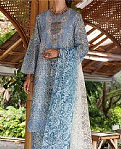 Almirah White/Blue Lawn Suit- Pakistani Designer Lawn Suits