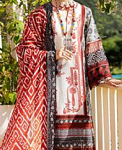 Almirah White/Red Lawn Suit- Pakistani Designer Lawn Suits