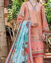Almirah Peach Lawn Suit- Pakistani Lawn Dress