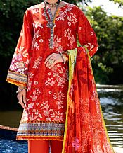 Almirah Red Lawn Suit- Pakistani Designer Lawn Suits