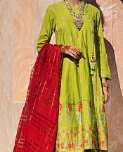 Almirah Salad Green Cambric Suit- Pakistani Designer Lawn Suits