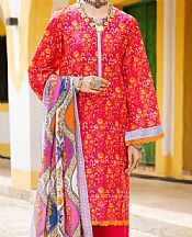 Almirah Ruby Red Lawn Suit (2 Pcs)- Pakistani Lawn Dress