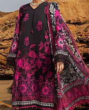 Almirah Black/Magenta Lawn Suit (2 Pcs)- Pakistani Designer Lawn Suits
