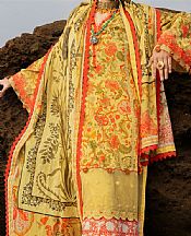 Almirah Sand Gold Lawn Suit (2 Pcs)- Pakistani Lawn Dress