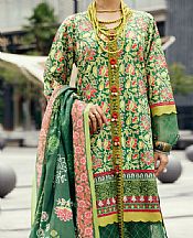 Almirah Green Cambric Suit (2 Pcs)- Pakistani Lawn Dress