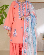 Peachy Pink Lawn Suit
