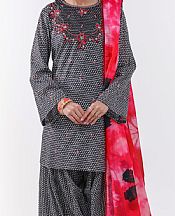 Almirah Black/Off White Lawn Suit- Pakistani Lawn Dress