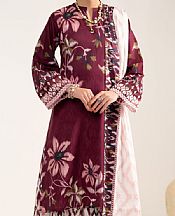 Almirah Light Burgundy/Off White Lawn Suit- Pakistani Lawn Dress