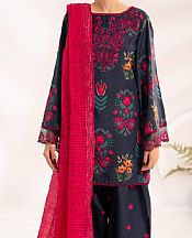 Almirah Charcoal/Raspberry Lawn Suit- Pakistani Designer Lawn Suits