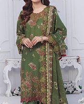Al Zohaib Green Lawn Suit- Pakistani Designer Lawn Suits