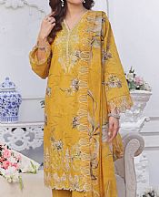 Al Zohaib Mustard Lawn Suit- Pakistani Designer Lawn Suits