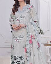 Al Zohaib Light Grey Lawn Suit- Pakistani Lawn Dress