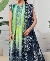 Al Zohaib Navy/Green Lawn Suit- Pakistani Designer Lawn Suits