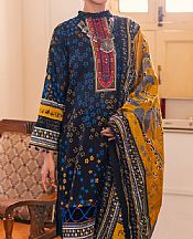 Al Zohaib Navy Cambric Suit- Pakistani Designer Lawn Suits