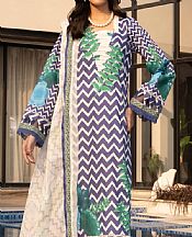 Al Zohaib Off White/Faded Purple Lawn Suit- Pakistani Lawn Dress