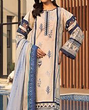 Al Zohaib Ivory Lawn Suit- Pakistani Lawn Dress