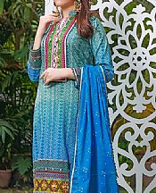 Teal Cambric Suit- Pakistani Winter Dress