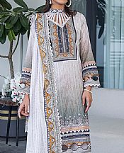 Al Zohaib Lavender Grey Lawn Suit- Pakistani Designer Lawn Suits