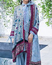 Al Zohaib Carolina Blue Lawn Suit- Pakistani Designer Lawn Suits