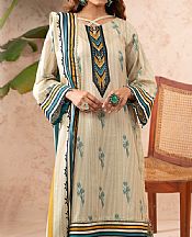 Al Zohaib Ivory/Teal Lawn Suit- Pakistani Lawn Dress
