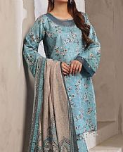 Al Zohaib Turquoise Lawn Suit- Pakistani Designer Lawn Suits