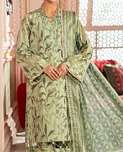 Al Zohaib Pistachio Green Lawn Suit- Pakistani Designer Lawn Suits
