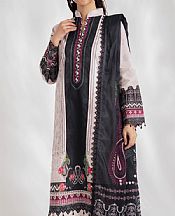 Al Zohaib Black/Oyster Pink Lawn Suit- Pakistani Lawn Dress