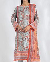 Al Zohaib Light Blue/Orange Lawn Suit- Pakistani Designer Lawn Suits