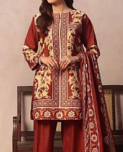 Al Zohaib Pale Carmine Lawn Suit- Pakistani Lawn Dress