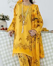 Al Zohaib Mustard Lawn Suit- Pakistani Lawn Dress