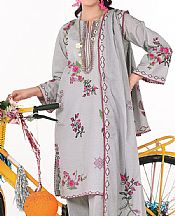 Al Zohaib Grey Lawn Suit- Pakistani Designer Lawn Suits