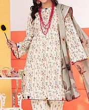 Al Zohaib Off White Lawn Suit- Pakistani Designer Lawn Suits