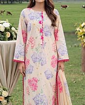Al Zohaib Ivory Lawn Suit- Pakistani Designer Lawn Suits