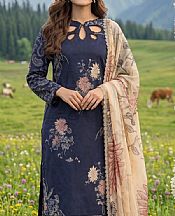 Al Zohaib Navy Blue Lawn Suit- Pakistani Lawn Dress