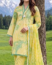 Al Zohaib Pastel Yellow Lawn Suit- Pakistani Lawn Dress