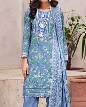 Al Zohaib Moonstone Blue Lawn Suit- Pakistani Lawn Dress
