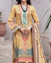 Al Zohaib Sand Gold Lawn Suit- Pakistani Lawn Dress