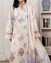 Al Zohaib Ivory Lawn Suit- Pakistani Lawn Dress