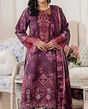 Al Zohaib Plum Lawn Suit- Pakistani Designer Lawn Suits
