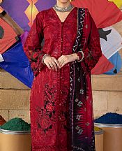 Al Zohaib Maroon Lawn Suit- Pakistani Lawn Dress